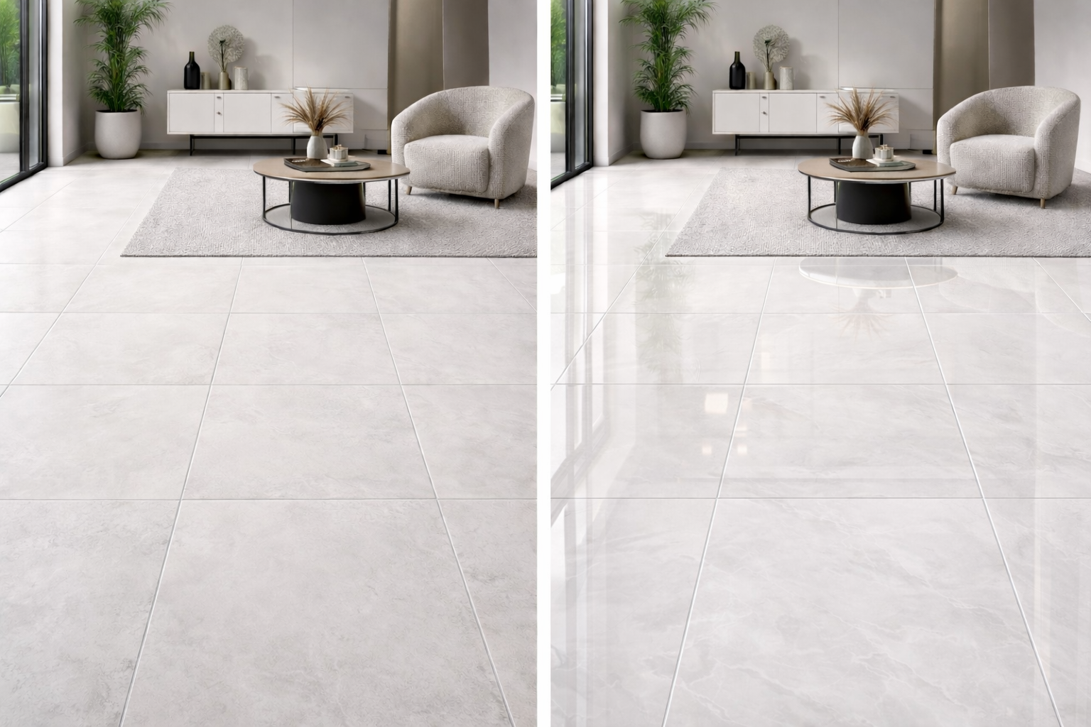 grès poli vs grès mat carrelage au Bénin comparaison intérieur extérieur