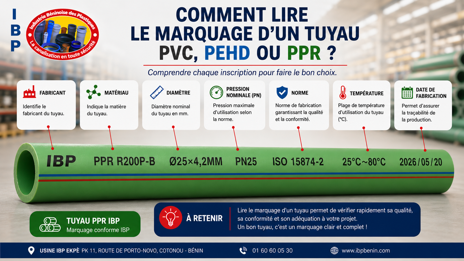 Comment lire le marquage d&rsquo;un tuyau PVC, PEHD ou PPR ? Le guide pour comprendre chaque inscription